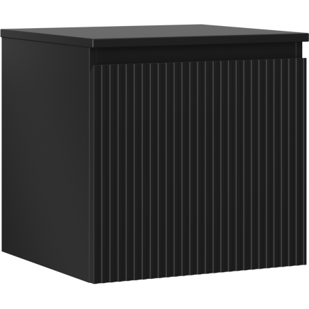 Mexen Rivel bathroom cabinet for washbasin 50 cm with countertop, 1 drawer, grooved, black matte - 91A20-05047-1-BFC71