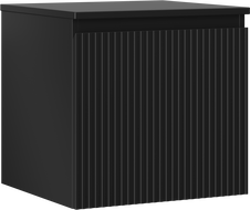 Mexen Rivel bathroom cabinet for washbasin 50 cm with countertop, 1 drawer, grooved, black matte - 91A20-05047-1-BFC71