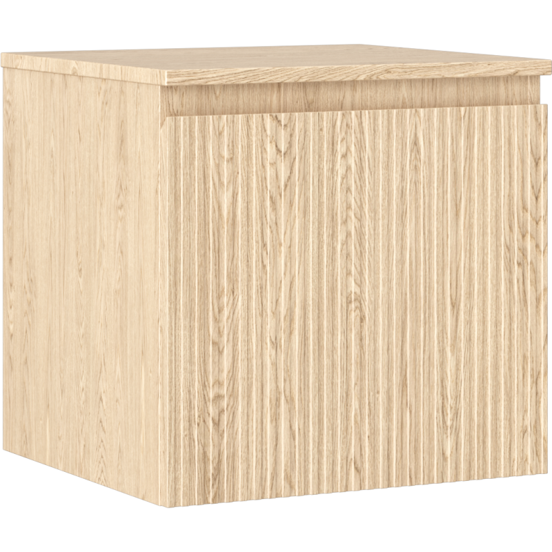 Mexen Rivel bathroom cabinet under sink 50 cm with countertop, 1 drawer, fluted, oak - 91A20-05047-1-BFC81