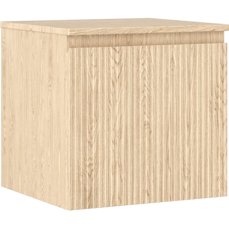 Mexen Rivel bathroom cabinet under sink 50 cm with countertop, 1 drawer, fluted, oak - 91A20-05047-1-BFC81