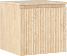 Mexen Rivel bathroom cabinet under sink 50 cm with countertop, 1 drawer, fluted, oak - 91A20-05047-1-BFC81