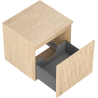 Mexen Rivel bathroom cabinet under sink 50 cm with countertop, 1 drawer, fluted, oak - 91A20-05047-1-BFC81