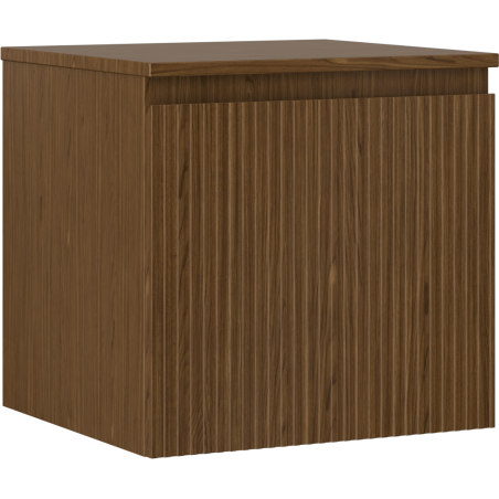 Mexen Rivel bathroom vanity cabinet 50 cm with countertop, 1 drawer, fluted, walnut - 91A20-05047-1-BFC86