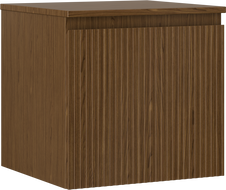 Mexen Rivel bathroom vanity cabinet 50 cm with countertop, 1 drawer, fluted, walnut - 91A20-05047-1-BFC86