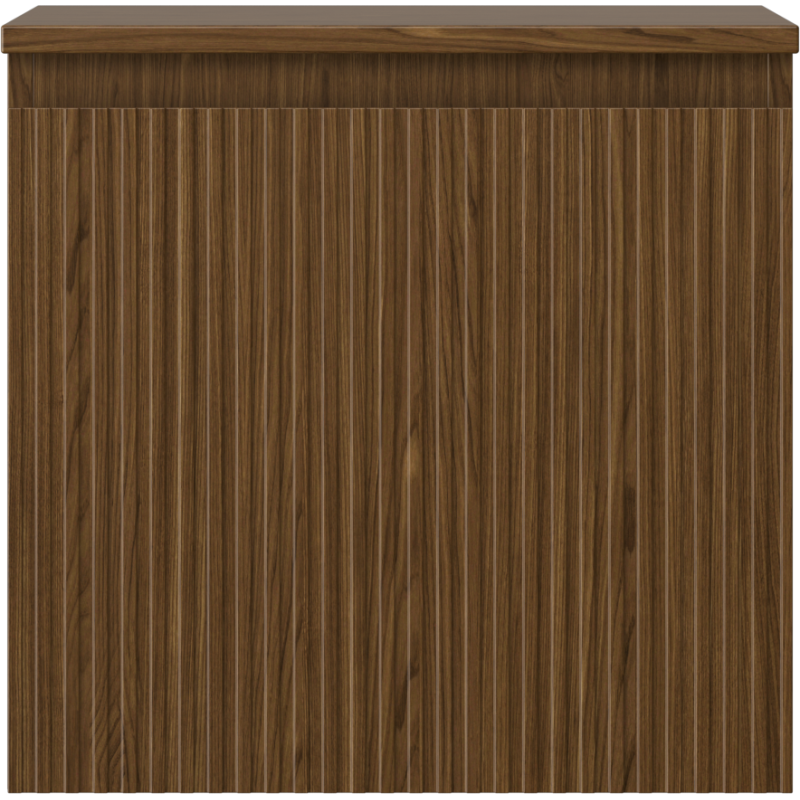Mexen Rivel 50 cm Bathroom Cabinet with Countertop, 1 Drawer, Grooved, Walnut - 91A20-05047-1-BFC86