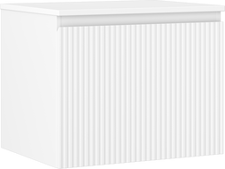 Mexen Rivel bathroom cabinet under-sink 60 cm with countertop, 1 drawer, grooved, matte white - 91A20-06047-1-BFC01