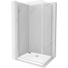 Mexen Lima folding shower cubicle 120 x 90 cm, Transparent, Chrome + shower tray Flat - 856-120-090-01-00-4010