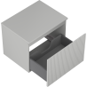 Mexen Rivel 60 cm Bathroom Vanity Cabinet with Countertop, 1 Drawer, Fluted, Matte Gray - 91A20-06047-1-BFC62