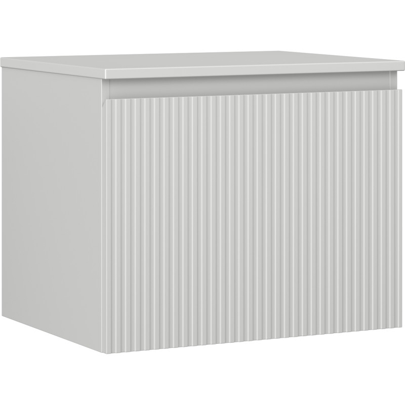 Mexen Rivel 60 cm Bathroom Vanity Cabinet with Countertop, 1 Drawer, Fluted, Matte Gray - 91A20-06047-1-BFC62