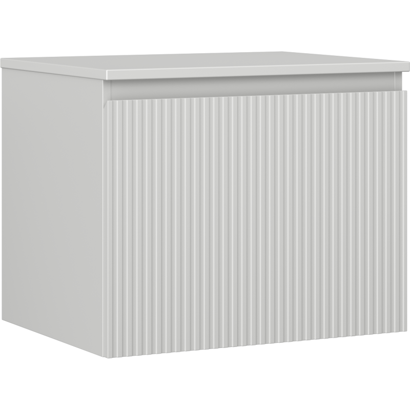 Mexen Rivel bathroom cabinet under the sink 60 cm with countertop, 1 drawer, grooved, matte gray - 91A20-06047-1-BFC62