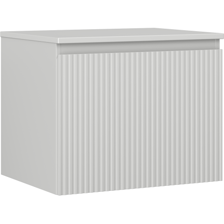Mexen Rivel bathroom cabinet under the sink 60 cm with countertop, 1 drawer, grooved, matte gray - 91A20-06047-1-BFC62