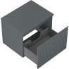 Mexen Rivel bathroom cabinet 60 cm with countertop, 1 drawer, ribbed, matt graphite - 91A20-06047-1-BFC66