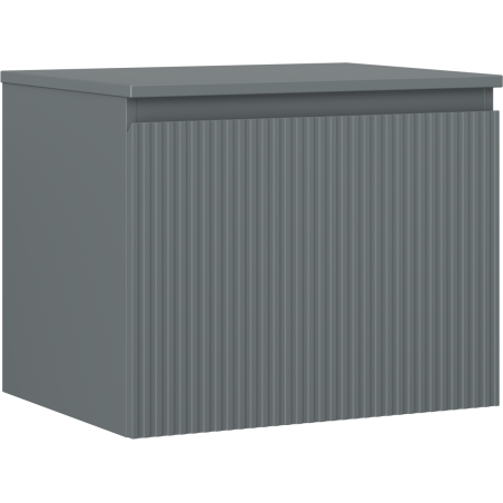 Mexen Rivel bathroom cabinet 60 cm with countertop, 1 drawer, ribbed, matt graphite - 91A20-06047-1-BFC66