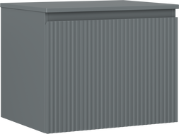 Mexen Rivel bathroom cabinet for washbasin 60 cm with countertop, 1 drawer, grooved, matte graphite - 91A20-06047-1-BFC66