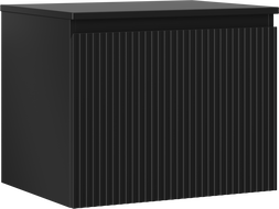 Mexen Rivel bathroom cabinet under-sink 60 cm with countertop, 1 drawer, fluted, black matte - 91A20-06047-1-BFC71