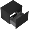 Mexen Rivel 60 cm under-sink bathroom cabinet with countertop, 1 drawer, ribbed, matte black - 91A20-06047-1-BFC71