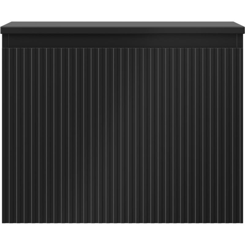 Mexen Rivel 60 cm under-sink bathroom cabinet with countertop, 1 drawer, ribbed, matte black - 91A20-06047-1-BFC71