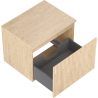 Mexen Rivel bathroom cabinet for under sink 60 cm with countertop, 1 drawer, fluted, oak - 91A20-06047-1-BFC81