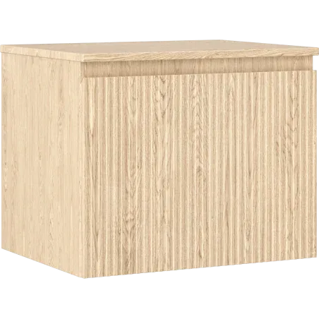 Mexen Rivel bathroom cabinet for washbasin 60 cm with countertop, 1 drawer, grooved, oak - 91A20-06047-1-BFC81