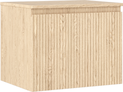 Mexen Rivel bathroom cabinet for under sink 60 cm with countertop, 1 drawer, fluted, oak - 91A20-06047-1-BFC81