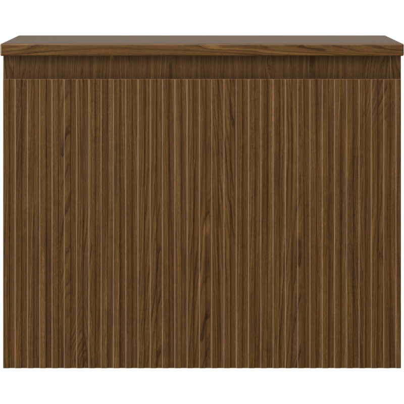 Mexen Rivel bathroom cabinet under basin 60 cm with countertop, 1 drawer, grooved, walnut - 91A20-06047-1-BFC86