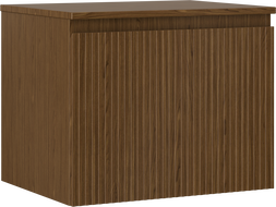 Mexen Rivel bathroom vanity cabinet 60 cm with countertop, 1 drawer, grooved, walnut - 91A20-06047-1-BFC86