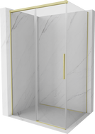 Mexen Rox sliding shower cabin 140 x 70 cm, transparent, brushed gold - 8C2-140-070-55-00