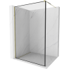 Mexen Kioto Walk-in Shower Wall 80 x 200 cm, Black Frame 8 mm, Gold - 800-080-101-50-70