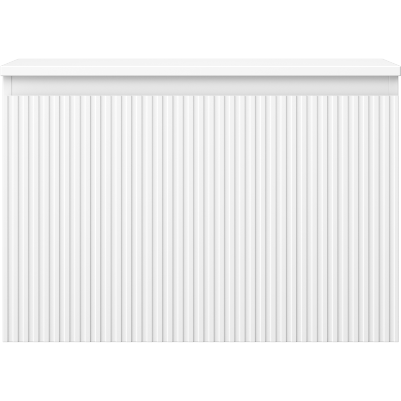 Mexen Rivel bathroom cabinet for washbasin 70 cm with countertop, 1 drawer, fluted, matte white - 91A20-07047-1-BFC01