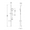 Mexen DS75 sliding shower set, Black - 785754583-70