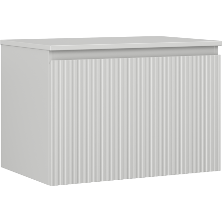 Mexen Rivel 70 cm Bathroom Vanity with Countertop, 1 Drawer, Ribbed, Matte Gray - 91A20-07047-1-BFC62