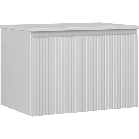 Mexen Rivel bathroom cabinet under-sink 70 cm with countertop, 1 drawer, fluted, grey matte - 91A20-07047-1-BFC62