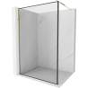 Mexen Kioto Walk-in Shower Wall 100 x 200 cm, Black Frame 8 mm, Gold - 800-100-101-50-70