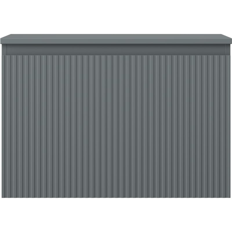Mexen Rivel 70 cm Bathroom Vanity Cabinet with Top, 1 Drawer, Fluted, Matte Graphite - 91A20-07047-1-BFC66