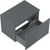 Mexen Rivel bathroom cabinet under the sink 70 cm with countertop, 1 drawer, fluted, matte graphite - 91A20-07047-1-BFC66