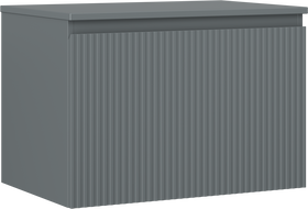 Mexen Rivel 70 cm Bathroom Vanity Cabinet with Top, 1 Drawer, Fluted, Matte Graphite - 91A20-07047-1-BFC66