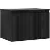 Mexen Rivel 70 cm bathroom vanity cabinet with countertop, 1 drawer, fluted, matte black - 91A20-07047-1-BFC71