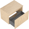 Mexen Rivel bathroom cabinet under a 70 cm sink with countertop, 1 drawer, grooved, oak - 91A20-07047-1-BFC81
