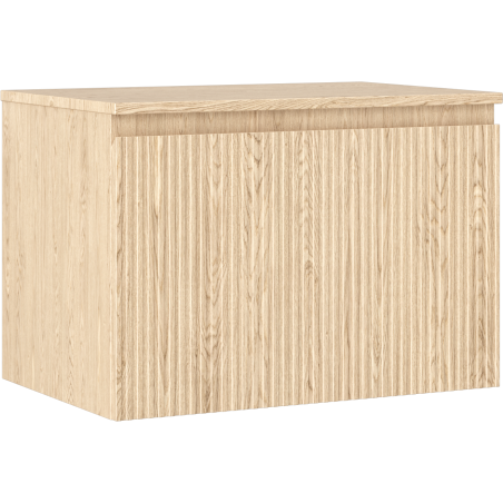 Mexen Rivel bathroom cabinet under a 70 cm sink with countertop, 1 drawer, grooved, oak - 91A20-07047-1-BFC81