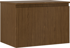 Mexen Rivel bathroom cabinet under sink 70 cm with countertop, 1 drawer, fluted, walnut - 91A20-07047-1-BFC86