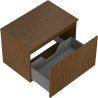 Mexen Rivel bathroom cabinet under sink 70 cm with countertop, 1 drawer, fluted, walnut - 91A20-07047-1-BFC86
