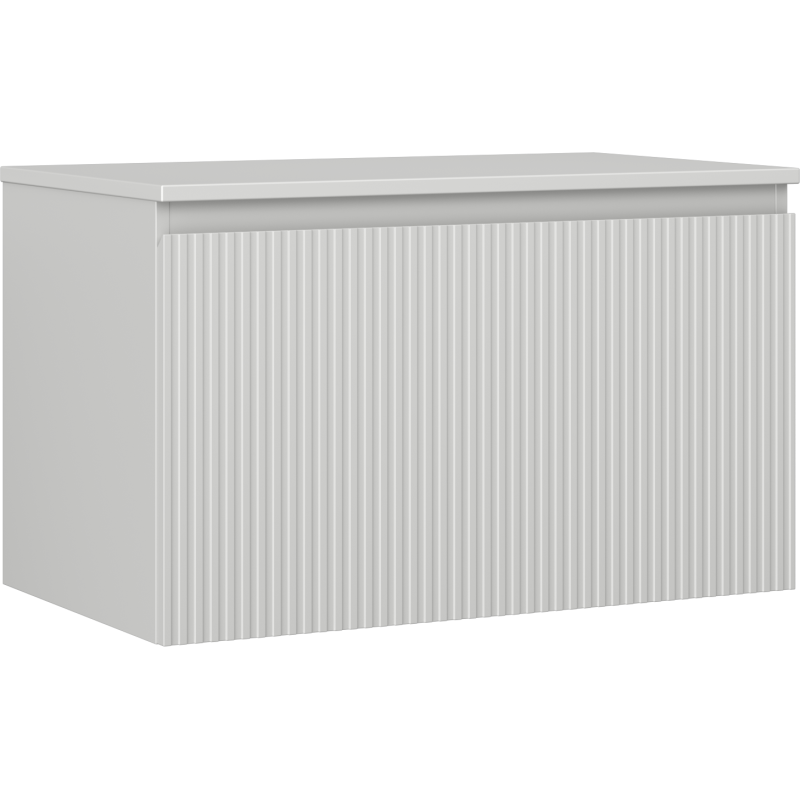 Mexen Rivel bathroom cabinet for washbasin 80 cm with countertop, 1 drawer, grooved, grey matt - 91A20-08047-1-BFC62