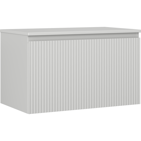 Mexen Rivel bathroom cabinet for washbasin 80 cm with countertop, 1 drawer, grooved, grey matt - 91A20-08047-1-BFC62