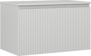 Mexen Rivel bathroom cabinet for washbasin 80 cm with countertop, 1 drawer, grooved, grey matt - 91A20-08047-1-BFC62