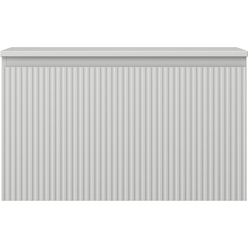 Mexen Rivel bathroom cabinet for washbasin 80 cm with countertop, 1 drawer, grooved, grey matt - 91A20-08047-1-BFC62