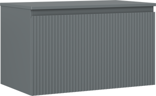 Mexen Rivel bathroom vanity cabinet 80 cm with countertop, 1 drawer, fluted, matte graphite - 91A20-08047-1-BFC66