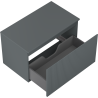 Mexen Rivel bathroom cabinet for washbasin 80 cm with countertop, 1 drawer, grooved, matte graphite - 91A20-08047-1-BFC66