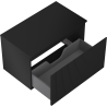 Mexen Rivel 80 cm Bathroom Cabinet with Countertop, 1 Drawer, Fluted, Black Matte - 91A20-08047-1-BFC71