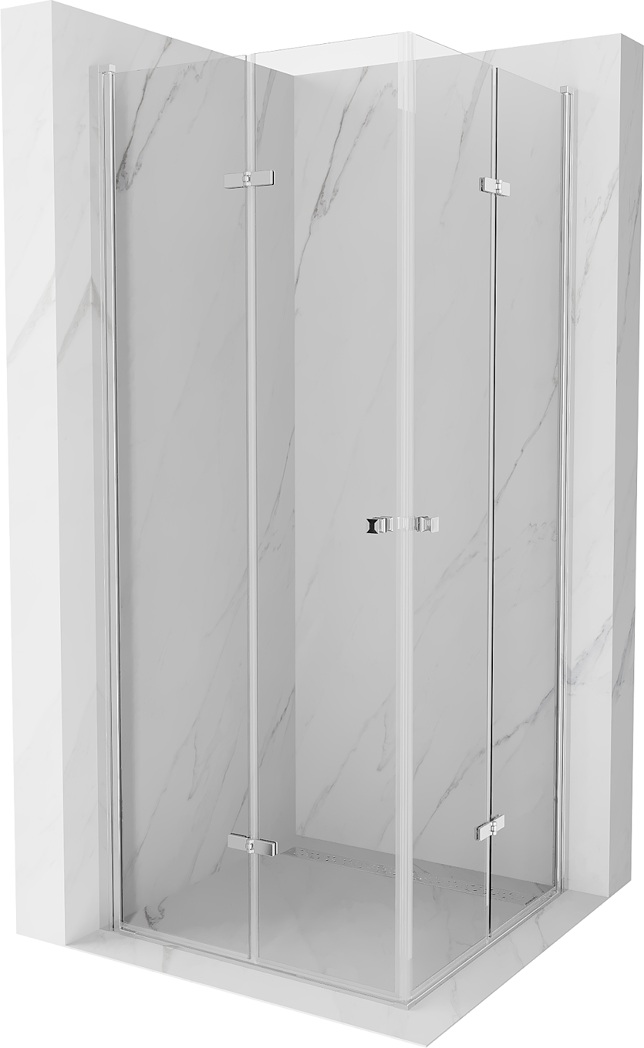 Mexen Lima Duo folding shower cubicle 70 x 70 cm, Transparent, Chrome - 856-070-070-02-00