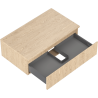 Mexen Rivel bathroom cabinet with countertop, 1 drawer, fluted, oak - 91A20-08047-1-BFC81